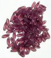 100 3x11mm Matte Transparent Amethyst Dagger Beads